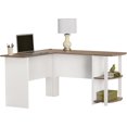 thumbnail image 1 of Dakota L Desk with Bookshelves, White, 1 of 3