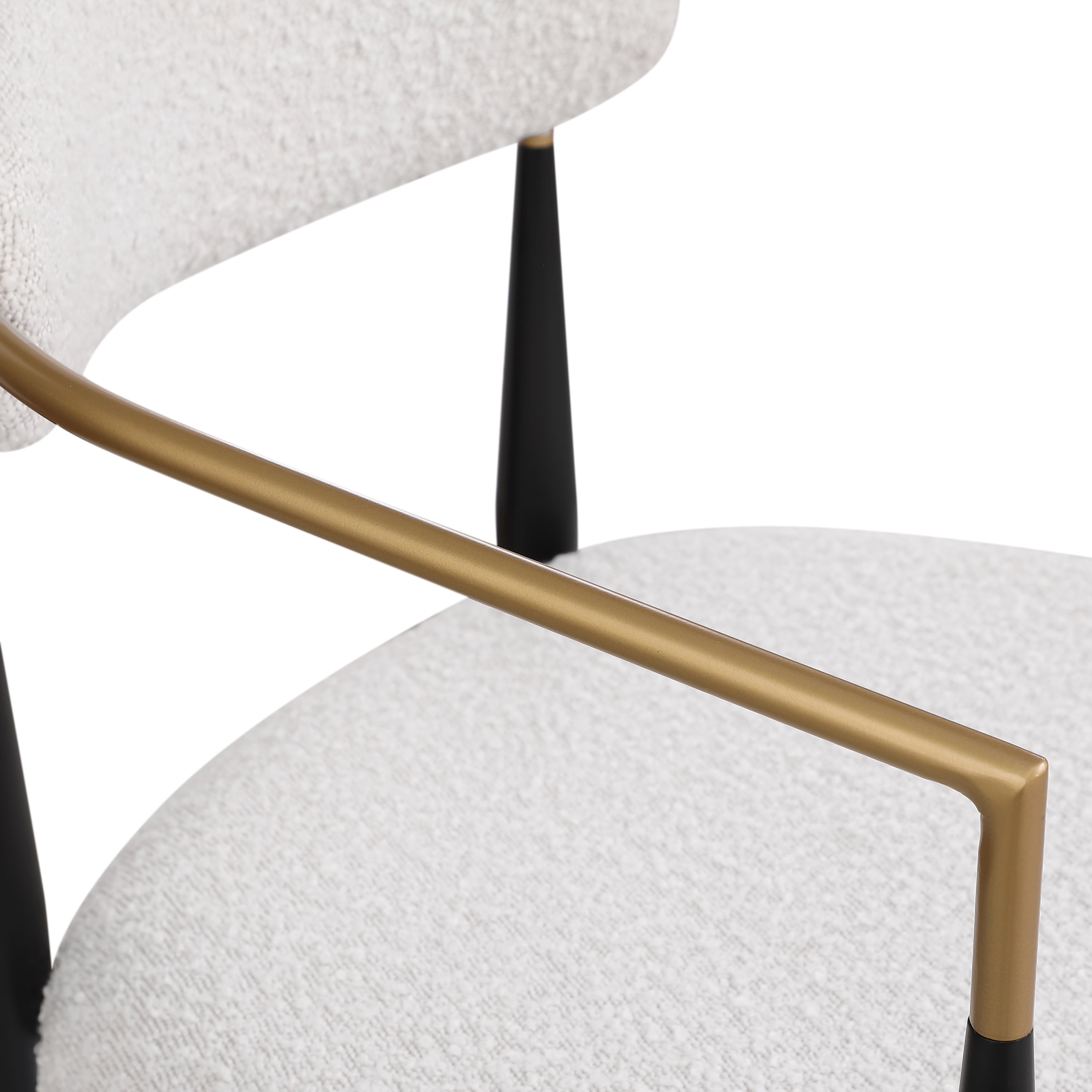Ensemble de 2 chaises de salle à manger modernes Noble House, dossier ajouré incurvé, revêtement, beige