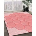 thumbnail image 3 of Ahgly Tapis Rond Lavable en Machine Intérieur Transitionnel Rose Flamant, 8 Pieds Rond, 3 of 7