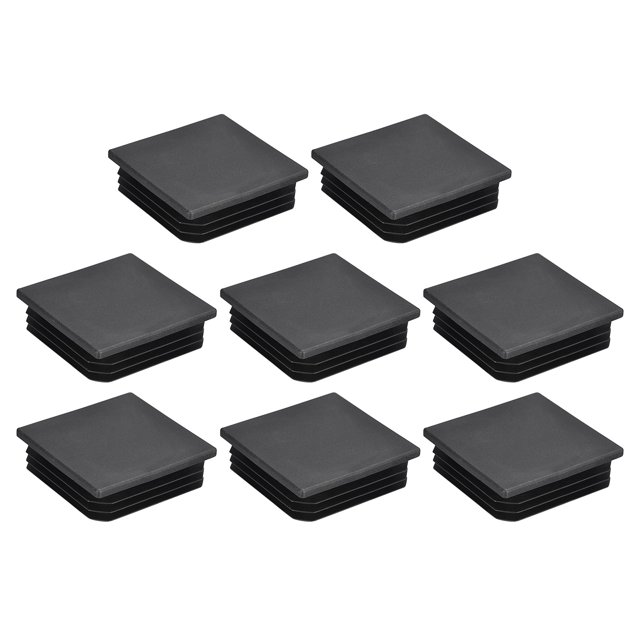 Unique Bargains 8Pack 70mmx70mm(2.76inch) Plastic Tubing Plug Square Post End Caps Black
