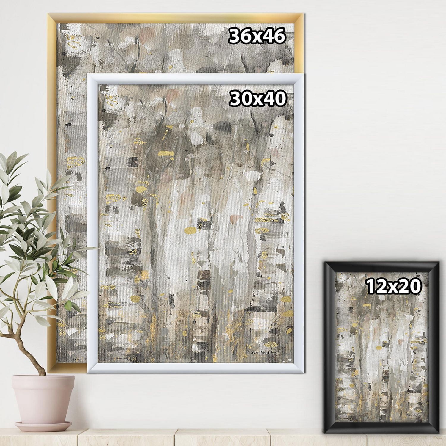 Designart La forêt grise moderne II Art mural encadré