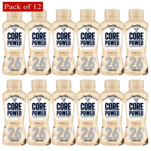 Core Power High Protein (26g) Shake, Vanilla, 14 Fl Oz (Pack of 12 Bottles)