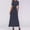 Navy, variant on Fashion Women O-Neck Short Sleeve Beach Polka Dot Bandage Long Maxi Dress