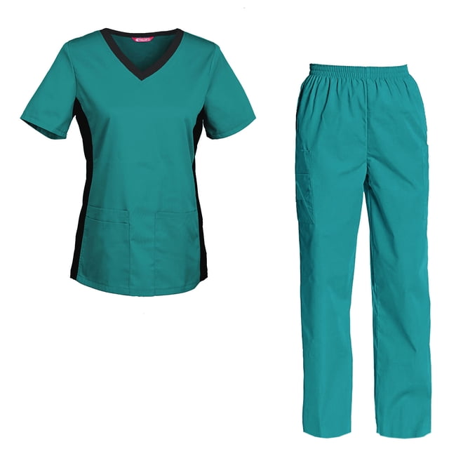 Women's Scrubs Set Scrub Top and Pants Scrubs Set