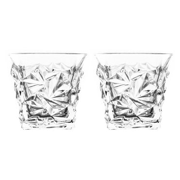 2 Pcs Coupe à Whisky Sans Plomb Coupe à Vin Créative Coupe en Diamant Verre à Whisky Tasse à Bière Décoration de Restaurant (Transparent)