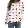 thumbnail image 1 of VALMASS Chandails en Molleton de la Saint-Valentin pour Femmes Manches Longues Col Rond Décontracté Mode Ample Blouses (L, Blanc-F), 1 of 4