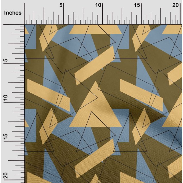 oneOone Tissu Popeline de Coton Rectangle & Triangle Géométrique Décor Tissu Imprimé BTY 56 Pouces de Large