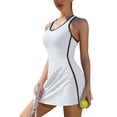 thumbnail image 1 of Women Tennis Dress with Built-in Bra and Pockets Shorts Racerback Athletic Dresses, 1 of 6