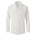 thumbnail image 4 of RXIRUCGD Haut Décontracté à Manches Longues pour Hommes, Blanc, Taille : m, 4 of 5