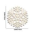 thumbnail image 3 of Cagogo under $5 Snowflake Placemats, Snowflake Dining Table Mats Heat Insulating Mats, Geometric Snowflake Pattern Bowl Mats, Kitchen Hollow Out Saucer Placemats, 3 of 6