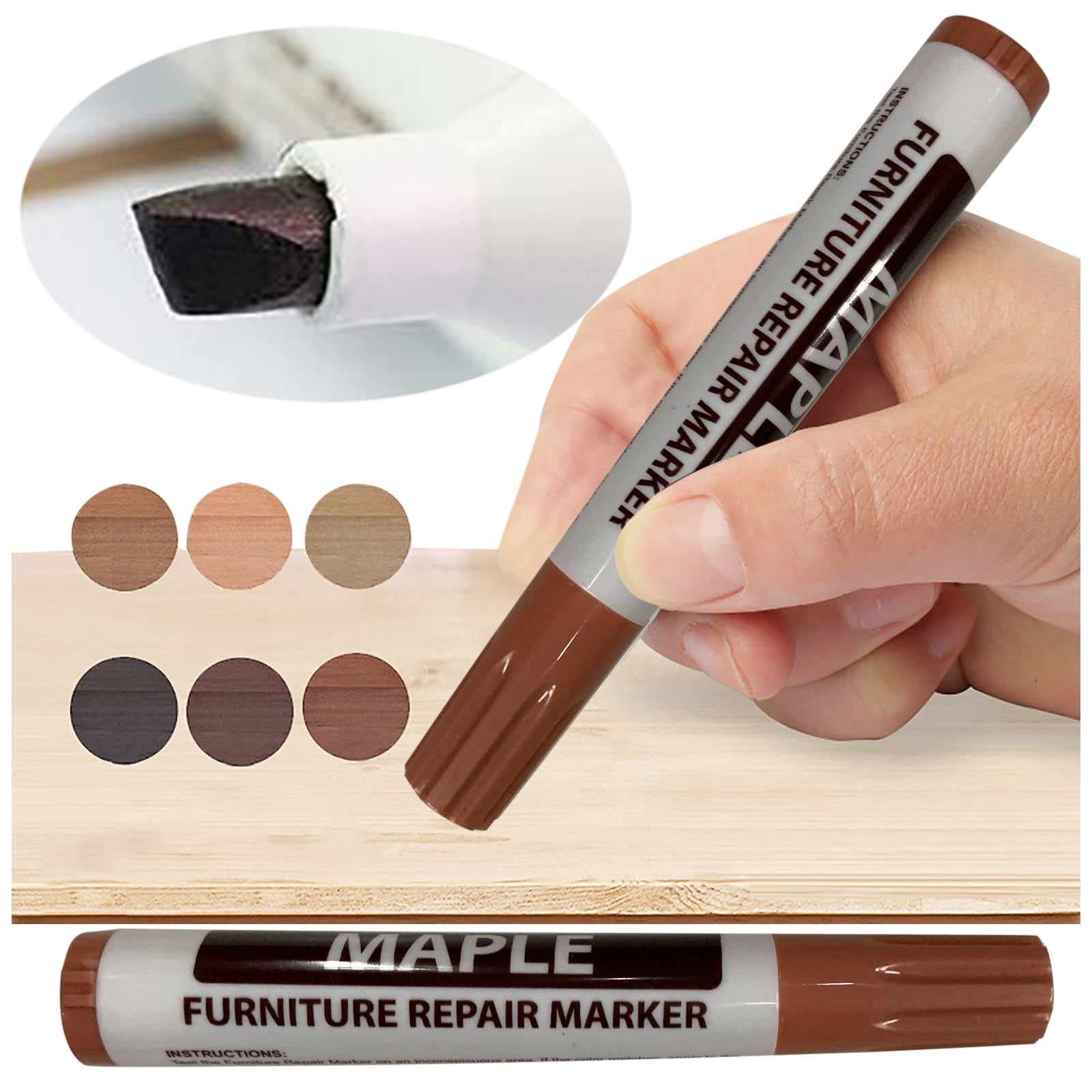 CGZQFEI Furniture Markers Touch up,Furniture and Wood Floor Markers and Crayons Repair Kit - 8 Types Wax Crayons in Black, Maple, Oak, Cherry, Walnut and Mahogany