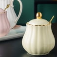 thumbnail image 4 of Sugar Bowl With Lid And Spoon, Ceramic Sugar Storage Jar, Porcelain Sugar Pot-Pink-300ml, 4 of 7