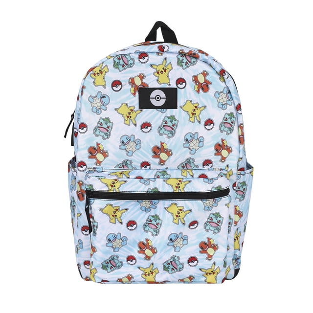 Pokémon 17-Inch Backpack with All-Over Character Print and Front Zip Pocket, Back to School Supplies