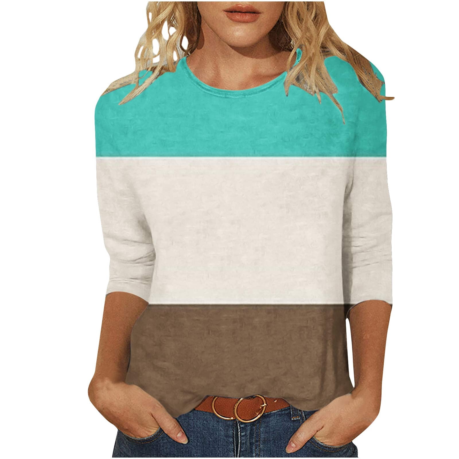 T-shirts d'Été pour Femmes Mode d'Été pour Femmes Ajusté à Nouer Col Rond Manches Courtes T-Shirt Femme T-Shirts d'Été T-Shirts d'Été pour Femmes Mode T-Shirts pour Femmes pour l'Été