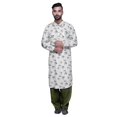 thumbnail image 1 of Atasi Mens Rayon Pathani Kurta Solid Salwar Set Printed Punjabi Kurta For Men, 1 of 5