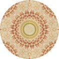 thumbnail image 1 of Ahgly Company Tapis d'Intérieur Ronds Transitionnels Orange Lavables à la Machine, 6 Pieds Rond, 1 of 7