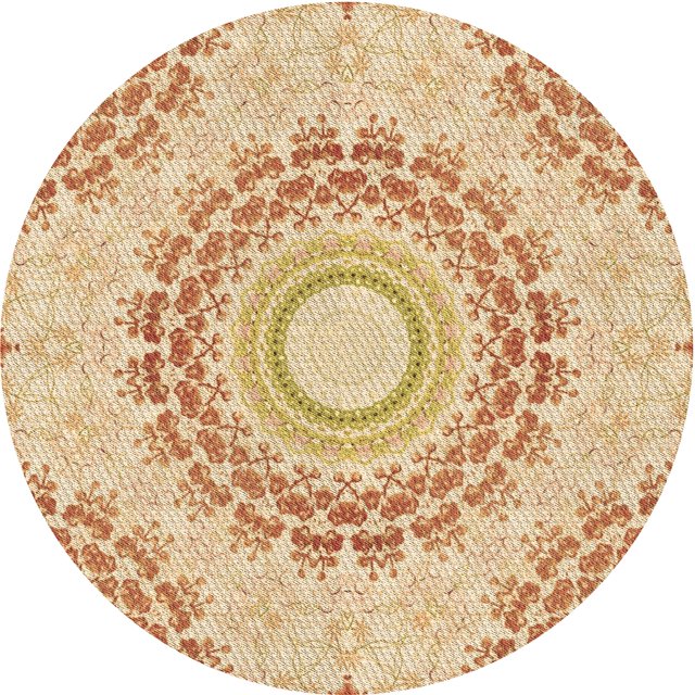 Ahgly Company Tapis d'Intérieur Ronds Transitionnels Orange Lavables à la Machine, 6 Pieds Rond