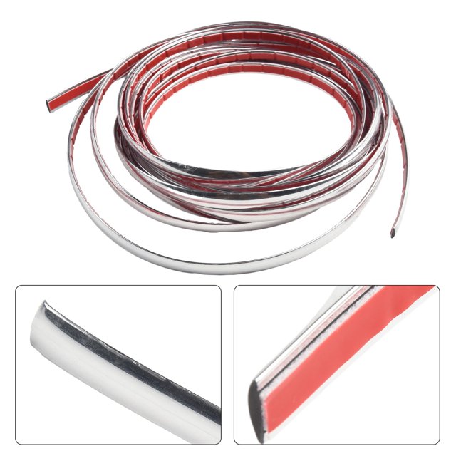 Premium 5 Meter Chrome Silver Trim Strip for Protecting Car Door Sides