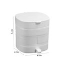 thumbnail image 3 of Suncoda Organizer Boxes, Jewelry Organizer, Small Jewelry Storage Box Earring for Women, 4-Layer Rotating Travel Jewelry Tray Case with Lid for Bracelets Rings Bracelets, 3 of 8