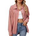 thumbnail image 2 of Posijego Veste Décontractée pour Femmes Automne 2024 Chemise à Col Boutonné Vestes Tendance avec Poches, 2 of 3