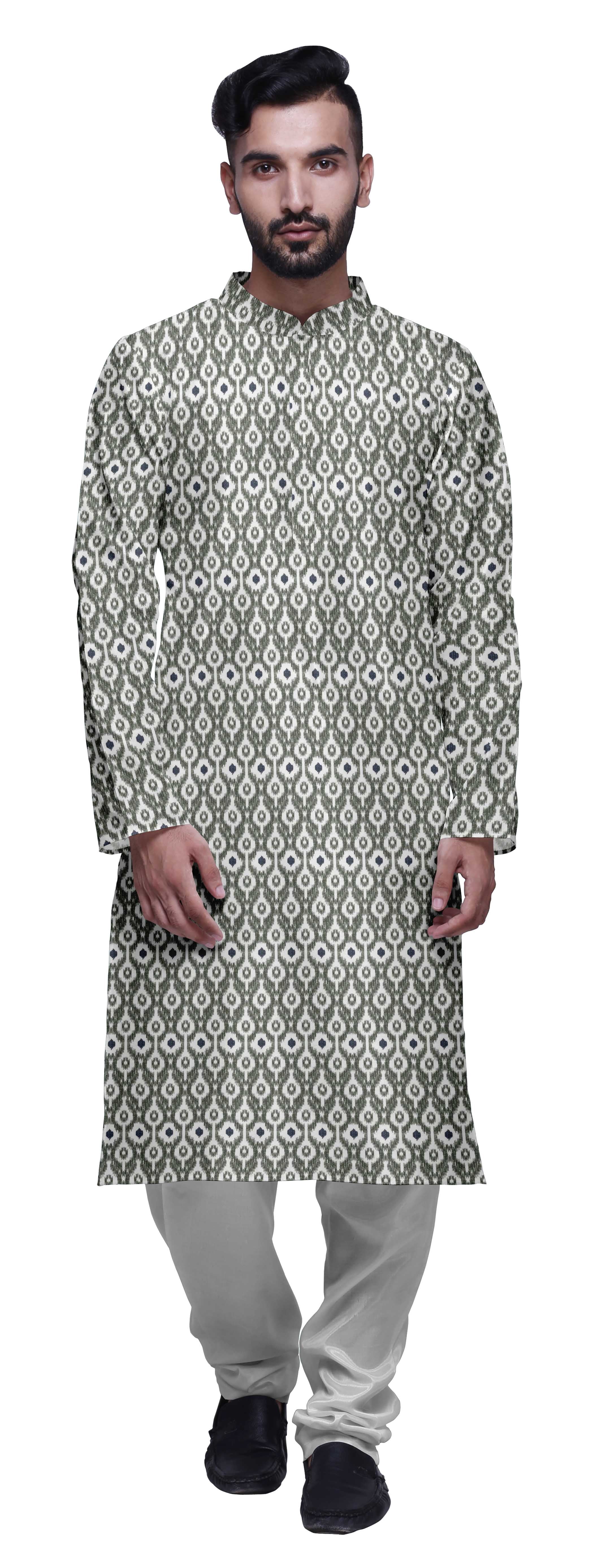 Atasi Kurta Pyjama de Designer pour Hommes Ensemble Kurta Droit Imprimé Vêtements d'Été