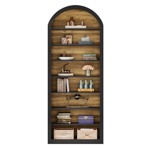 Tribesigns 79.5" Tall Arched Bookshelf, 8-Tier Arched Bookcase with Storage Shelves, Floor Standing Open Display Shelving Unit for Living Room, Bedroom, Home Office