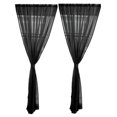 thumbnail image 1 of veasfak 2 Panel Kitchen Curtain Door Window Voile Drape Black - 200x200cm, 1 of 9