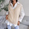 thumbnail image 4 of Gilet Sans Manches pour Femmes Gilet pour Femmes à Col en V Uni Tricoté Chandail Décontracté Mode Gilet Sans Manches Veste Manteau Hauts, 4 of 6