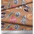 thumbnail image 3 of Soimoi Japan Crepe Satin Fabric Colorful Shells Ocean Print Sewing Fabric Yard 42 Inch Wide, 3 of 3