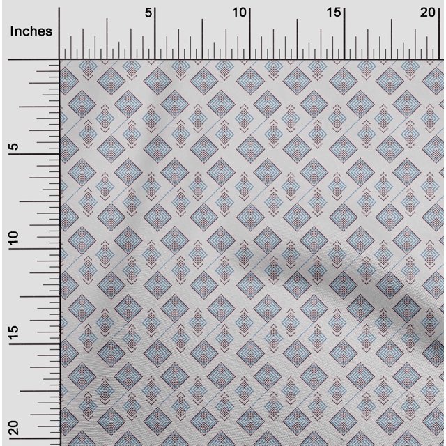 oneOone Cotton Poplin Fabric Diamond Geometric Decor Fabric Printed BTY 56 Inch Wide