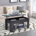 thumbnail image 2 of FDW Lift Top Coffee Table, Hidden Compartment and Storage Shelf Wooden Lift Tabletop for Home Living Room Reception Room Office, Black, 2 of 7