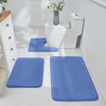 thumbnail image 4 of Bathroom Rugs Sets 3 Piece,Soft Absorbent Bath Mat and U-Shaped Toilet Rug with Non Slip Backing,Shaggy Bath Mats for Bathroom, Bathroom Floor Mat Absorbent Corals Velvet Floor Mat Household Toilet, 4 of 5