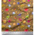 thumbnail image 1 of Soimoi Velvet Fabric Spaceship,Star & Telescope Cartoon Decor Fabric Printed Yard 58 Inch Wide, 1 of 3