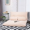 thumbnail image 3 of Gymax Floor Sofa Bed 6-Position Adjustable Sleeper Lounge Couch with 2 Pillows Beige, 3 of 10