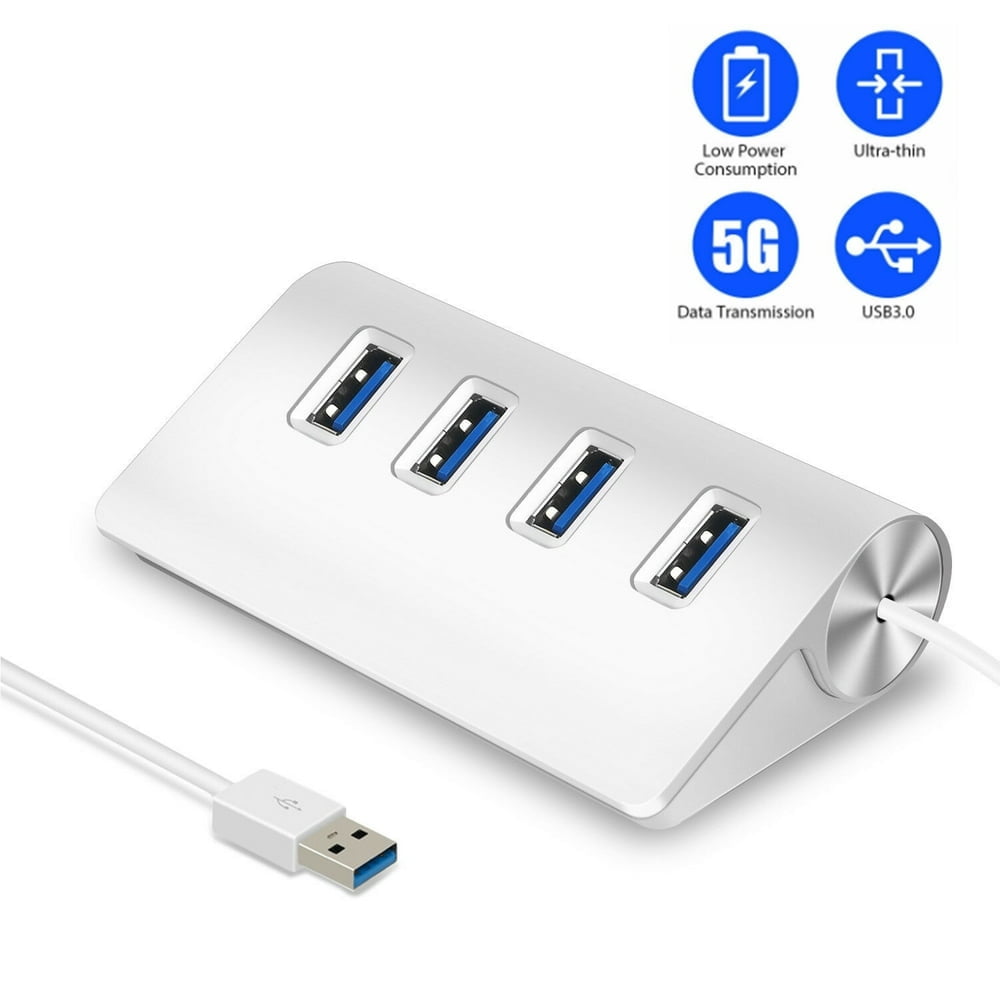 USB 3.0 Hub 4 Ports  Aluminum USB Hub 3.0