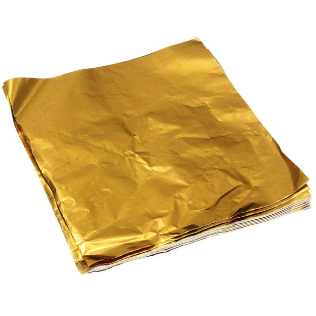 500pcs Square Sweets Candy Chocolate Lolly Paper Aluminum Foil Wrappers Gold