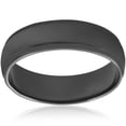 thumbnail image 1 of 14k Black Gold Mens 6mm High Polished Step Cut Wedding Band, 1 of 2