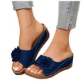 thumbnail image 1 of Orthopedic Platform Sandals for Women 2025 Boho Beach Flower Wedge Dress Slip on with Arch Support, 1 of 5