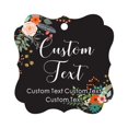 thumbnail image 1 of Darling Souvenir Personalized Paper Hang Tags Custom Text Wedding Party Gift Favor Tags -Floral Black-50 Tags, 1 of 1