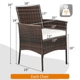 thumbnail image 2 of Gymax Patio 2PCS Rattan Arm Dining Chair Cushioned Sofa Furniture Brown, 2 of 10