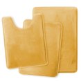 thumbnail image 2 of Set of 3 Clara Clark Bath Mat Bathroom Rug - Absorbent Memory Foam Bath Rugs - Non-Slip, Thick, Cozy Velvet Feel Microfiber Bathrug - Gold - Large 20"x32" - Small 17"x24" - Contour 24"x20", 2 of 6