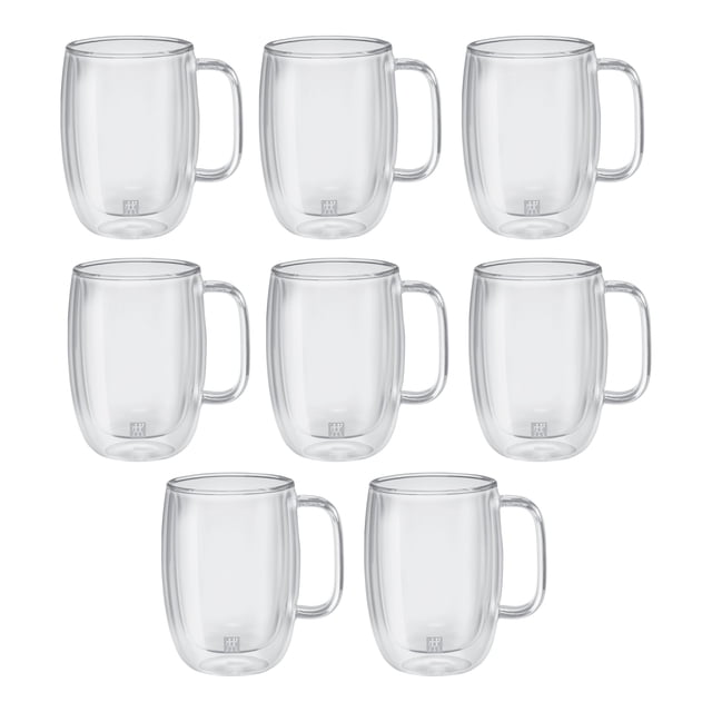 ZWILLING Sorrento Plus Ensemble de 8 Tasses à Latte - Paquet Économique, Transparent
