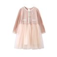 thumbnail image 1 of LOVZFMLL Girls' Summer Short Sleeve Ruffled Lace Round-Neck Embroidery Mesh Princess Bow Skirt, 1 of 8