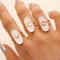 thumbnail image 3 of Finger Ring Oval Design Adjustable Opening Enamel Process Women Ring Multi-Symbol Design Hearts Stars Moons Pattern Finger Band, 3 of 8