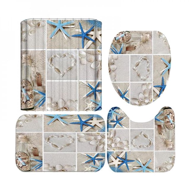 50% de Réduction! Rideau de Douche d'Impression Numérique 3D 4 Pièces pour la Décoration de la Maison / Hôtel / Fête 180 * 180cm