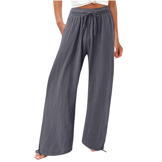 Pantalons Larges pour Femmes Mode Pantalons Décontractés Élastiques Amples Pantalons Droits Larges Pantalons Larges Pantalons Larges pour Femmes Pantalons Droits pour Femmes
