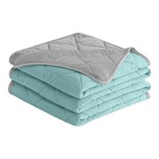 79x59IN Queen Bed Comforter, Antibacterial Silk Herringbone Weave Woven Air Conditioning Quilt Fade Resistant Summer Blankets with Double Sided Cold Effect, for Sofa, Couch, Bed, Camping