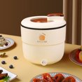 thumbnail image 3 of Estbridge Portable Electric Hot Pot Mini Rice Cooker  Household Small Ramen Pot Rice Cooking Pan for Steaming  Stir-Frying  Porridge & Noodle Soup  Kitchen Supplies  6.7”x6.7”x6.1”  1PC, 3 of 9