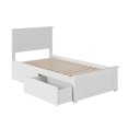 thumbnail image 3 of Lit Plateforme en Bois Nantucket Simple TG avec Pied de Lit et Tiroirs Assortis, Blanc, 3 of 7