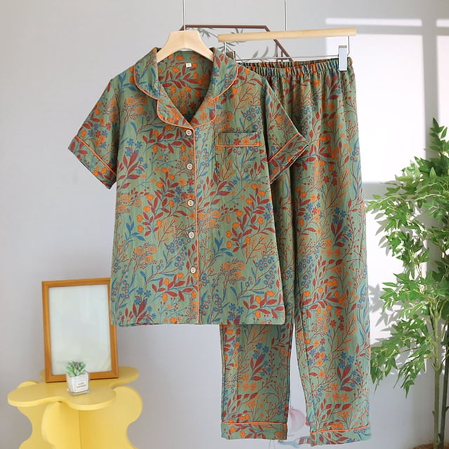 Weiqiqre Ensembles de Pyjama pour Femmes Ensemble de Pyjama Classique en Satin Pyjama Soyeux Manches Longues Boutonné devant
